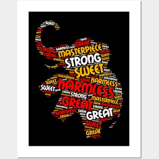 Word Cloud Art Elephant Design Posters and Art